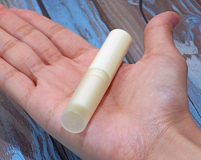 0.14oz Empty Flavored Lip Balm Container Tubes Plastic Homemade Moisturizing Lip Stick with Caps Bulk Fit for Women Adult DIY Making Supplies, 25 Count (Beige)-FemmiqueWomen