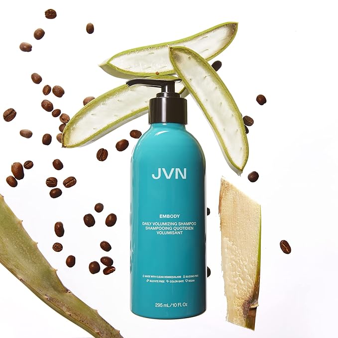 JVN Embody Volumizing Shampoo, Clean, Volume-Boosting Shampoo for All Hair Types, Clarifying, Adds Fullness and Restores Shine, Sulfate-Free, 10 Fluid Ounces-FemmiqueWomen