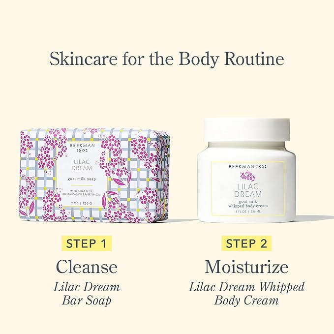 Beekman 1802 Lilac Dream Whipped Body Cream - 8 oz - Moisturizes, Soothes & Softens - With Coconut Oil and Mango Seed Butter - No Irritation - Good for Sensitive Skin-FemmiqueWomen