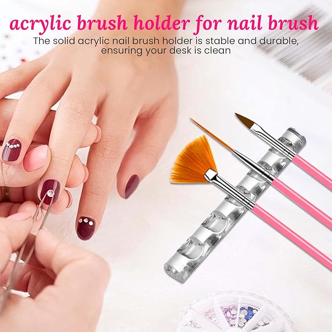 39 PCS Nail Art Brushes Set,Nail Art 3D Sculpting Pen Dotting Tools,Ombre Silicone Brush,Liner Brushes,Acrylic Brushes,Nail Art Palette with Gel Mixing Rod,Nail Design Kit for Home Diy & Salon-FemmiqueWomen