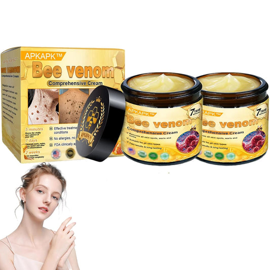Bee Venom Comprehensive Cream, Professional bee venom cream for Removing and Repair, APKAPK Bee Venom Skin Treatment Cream, Natural Serum Suitable for All Skin Types (2 Pack)-FemmiqueWomen