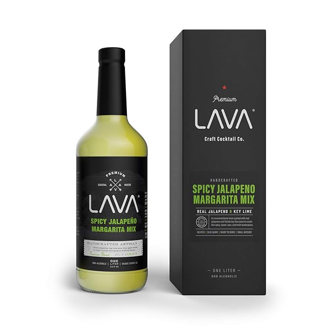(3 Pack) LAVA Premium Spicy Jalapeño Margarita Mix by LAVA Craft Cocktail Co., Made with Real Jalapeños, Agave Nectar, Key Limes, Lots of Flavor and Ready to Use-FemmiqueWomen