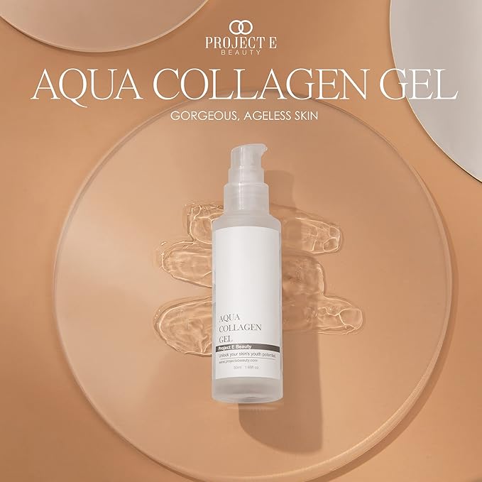 Project E Beauty Aqua Collagen Gel 24-Hour Hydration | Anti-Aging Brightening Treatment | Hydrating & Moisturizing Facial Skincare | Anti-Wrinkle Body Lotion | For Dry or Rough Skin | 50ml-FemmiqueWomen