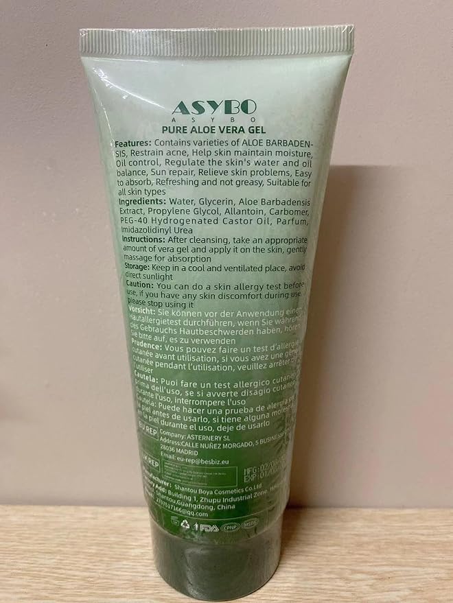 200x2 ML Aloe Vera Gel – 99% Organic Pure Aloe Vera Hydrating Face & Body Moisturizer, Natural Aloe Cream for Dry Skin, Sunburn, Acne, Soothing & Moisturizing-FemmiqueWomen