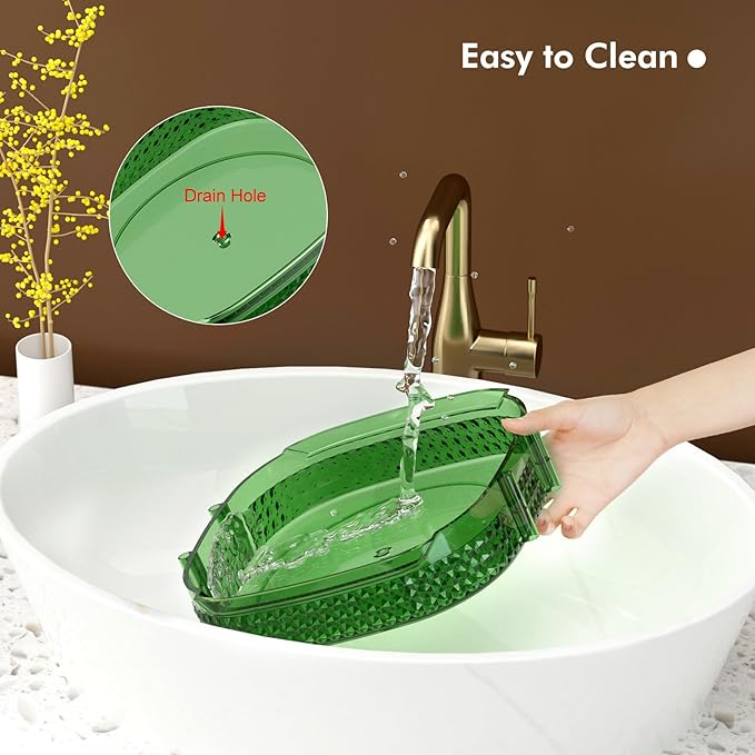 Awenia Rotating Makeup Organizer 360, Stackable Adjustable Large Capacity Cosmetic Storage Unit,Dresser Bathroom Kitchen Countertop Organizer with Metal Handle, Plus Size (Gem Green, 1 Tier)-FemmiqueWomen