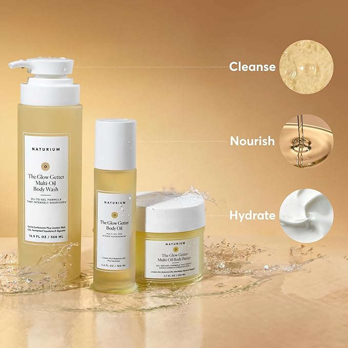 Naturium The Glow Getter Body Oil, Multi-Oil for Intense Nourishment, Hydrating & Moisturizing Formula, Vegan & Cruelty-Free, 3.4 oz-FemmiqueWomen