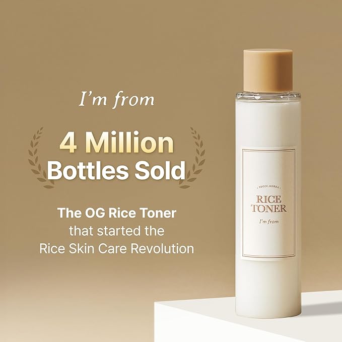 I'm from Rice Toner for Sensitive Skin, Rice Extract from Korea, Glow Essence with Niacinamide, Hydrating, Vegan, Alcohol Free, Fragrance Free, Peta Approved, K Beauty Toner, 5.07 Fl Oz-FemmiqueWomen