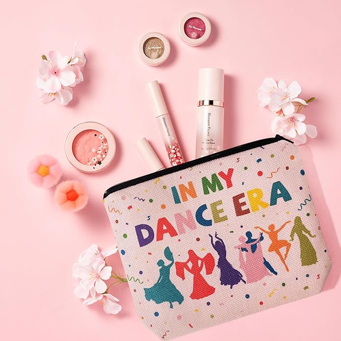 My Dance Era Canvas Zipper Cosmetic Bag, Small Makeup Bag for Women, Friends, Daughter, Sister for Dancers, Dancer Birthday Gifts for Girls (Pink)-FemmiqueWomen