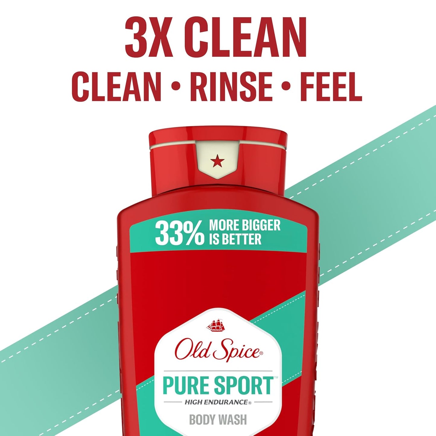 Old Spice Refreshing Body Wash for Men, High Endurance, 3X Defense, 24/7 Shower Fresh with Long Lasting Scent, Pure Sport Scent, 24 oz (Pack of 4)-FemmiqueWomen