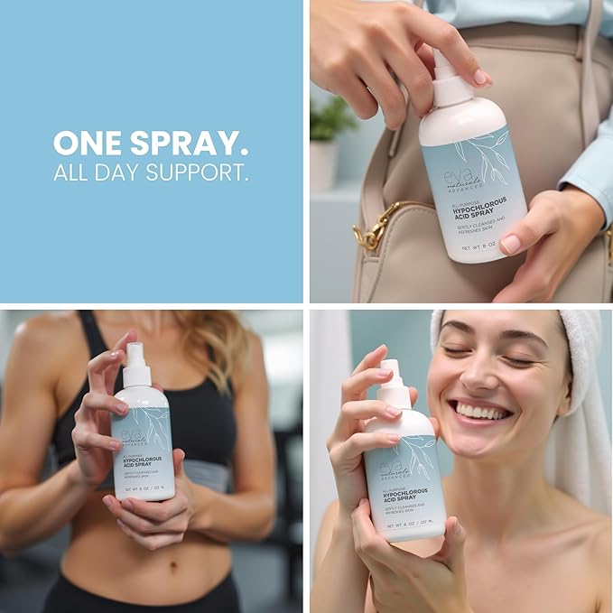 Hypochlorous Acid Spray for Face, Skin, and Body – 0.018% HOCl Facial Mist Toner, Hydrating Cleanser for Acne, Eczema, Rosacea, Eyelids, Pets, Workout, Baby, Back, Redness, Sensitive Care Spray-FemmiqueWomen