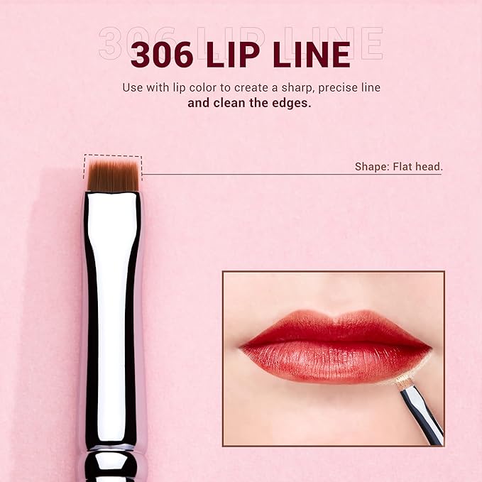 Jessup Lip Brush Set, Professional Lip Makeup Brushes for Lipstick Streak-Free Contour Define and Accentuate, Premium Synthetic Hair, 5pcs T325-FemmiqueWomen