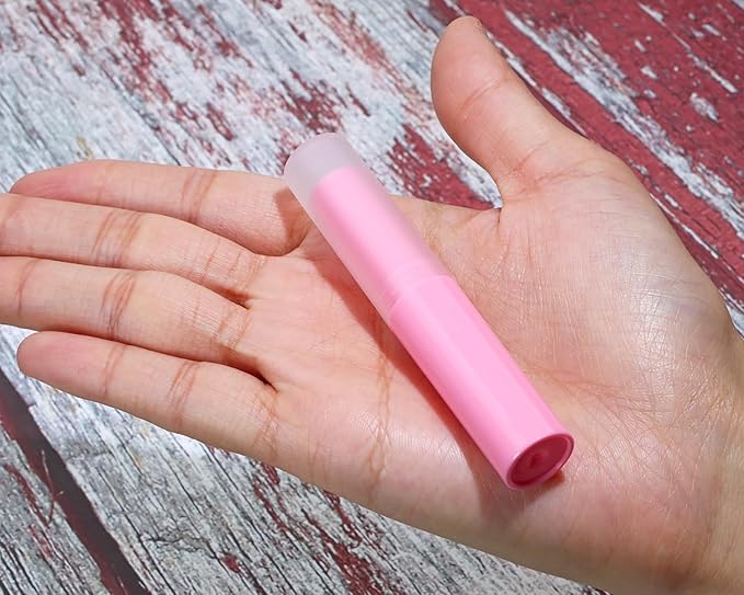 0.14oz Empty Flavored Lip Balm Container Tubes Plastic Homemade Moisturizing Lip Stick with Caps Bulk Fit for Women Adult DIY Making Supplies, 25 Count (Rose Pink)-FemmiqueWomen