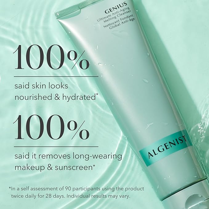 Algenist GENIUS Ultimate Anti-Aging Melting Cleanser - Milky Cleansing Oil for Makeup Removal with Avocado & Microalgae Oil - Non-Comedogenic & Hypoallergenic Skincare