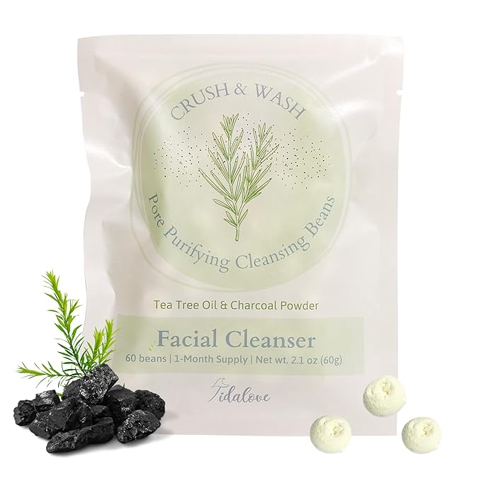 Daily 3 in 1 Facial Cleanser, Exfoliator and Wash-off Mask, Vegan, Cruelty Free, Plastic Free, Travel Friendly, 1 Month Supply Refill (60 Tablets) (Purifying)-FemmiqueWomen