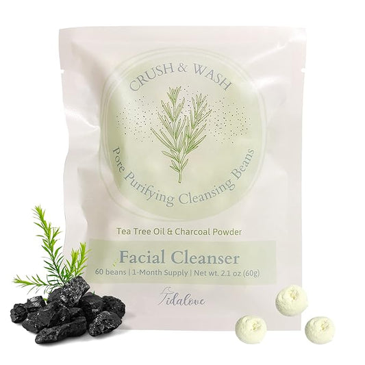 Daily 3 in 1 Facial Cleanser, Exfoliator and Wash-off Mask, Vegan, Cruelty Free, Plastic Free, Travel Friendly, 1 Month Supply Refill (60 Tablets) (Purifying)-FemmiqueWomen