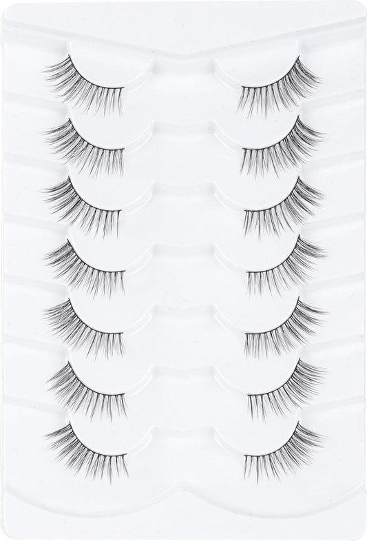 Half Lashes Natural Look C Curl False Eyelashes Cat Eye 7 Pack Corner Lash Siligli-FemmiqueWomen