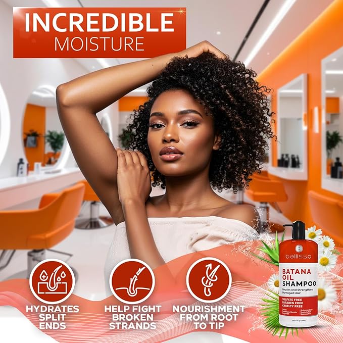 Batana Oil Shampoo - Volumizing Salon Formula for Thinning and Fine Hair Women and Men - Sulfate and Paraben Free - Thickening Volume Boost for Thicker, Fuller Hair - With Argan Oil - 16 Fl Oz-FemmiqueWomen