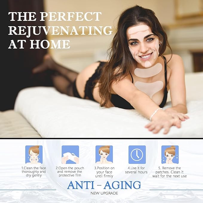 18 Pcs Wrinkle Patches,Reusable Silicone Face, Forehead, Neck & Chest Wrinkle Pads – Anti Aging Overnight Facial Smoothing Pads for Fine Lines, Decollete Care, Skin Rejuvenation-FemmiqueWomen