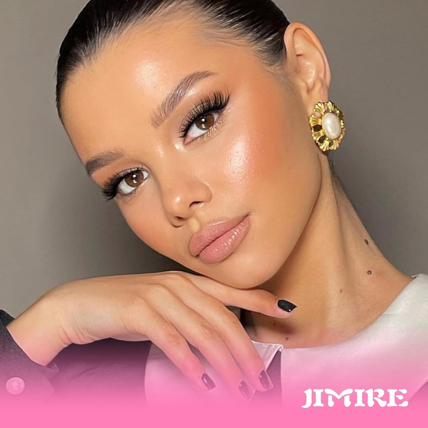 JIMIRE Lashes with Clear Band Demi-Wispies Fluffy Faux Mink Eyelashes Wispy Cat-Eye False Eyelashes Natural Look 7 Pairs Pack-FemmiqueWomen