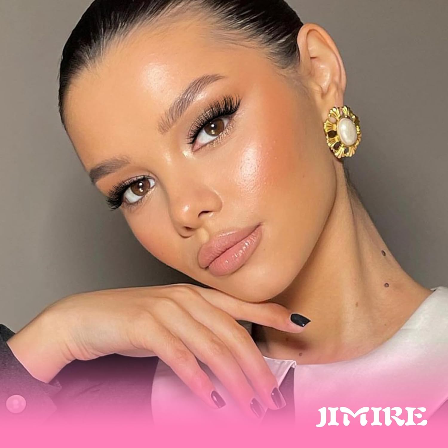 JIMIRE Lashes with Clear Band Demi-Wispies Fluffy Faux Mink Eyelashes Wispy Cat-Eye False Eyelashes Natural Look 7 Pairs Pack-FemmiqueWomen