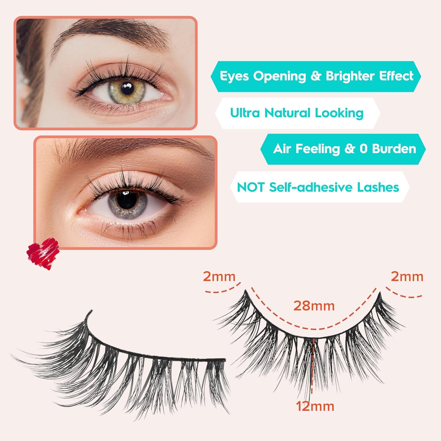 Wispy Lashes False Eyelashes Natural Manga Lashes Anime Lashes with Thinner Band Volume Fake Eyelashes Siligli 12mm Curly Eye Lashes Pack 7 Pair-FemmiqueWomen