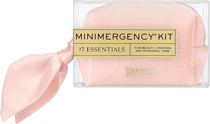 Pinch Provisions Velvet Minimergency Kit, for Her, Includes 17 Must-Have Emergency Essential Items, Compact, Multi-Functional Pouch, Gift for Parties and Birthdays-FemmiqueWomen