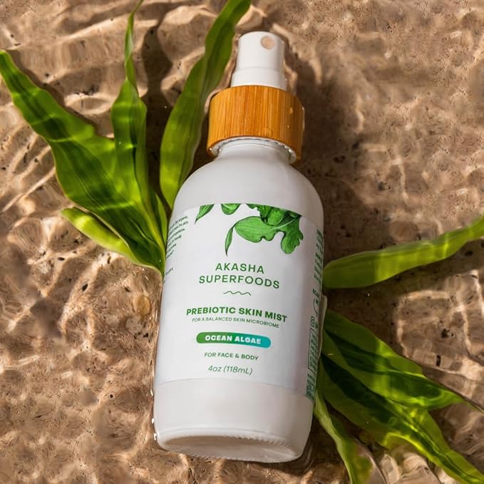 Akasha Prebiotic Skin Mist 3.4oz I Organic Facial Mist, Sea Kelp Extract, Face Spray for Naturally Restoring the Skins Microbiome, Dewy, Help Acne, Psoriasis & Sunburn*, Anti Aging Skin Care Products-FemmiqueWomen