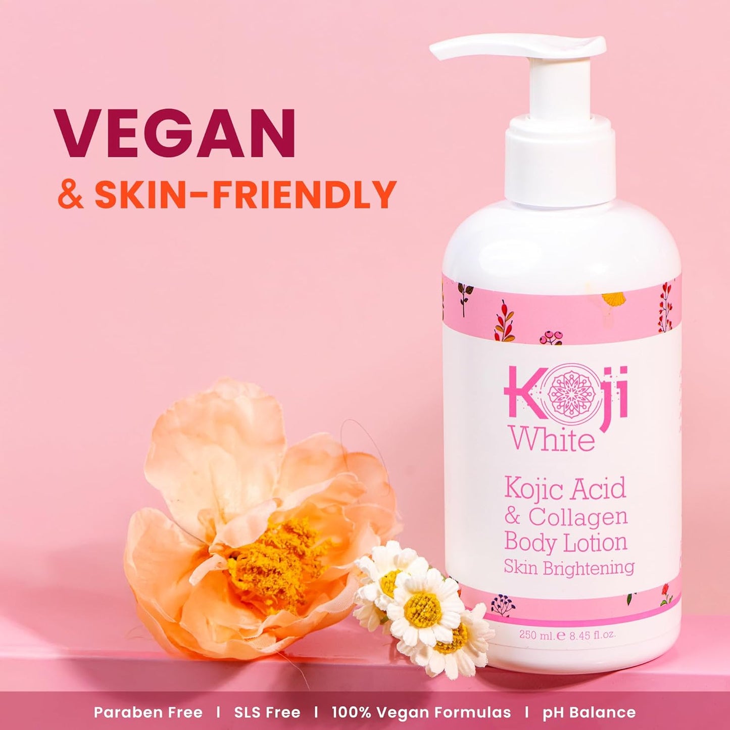 Koji White Kojic Acid & Collagen Body Lotion, Women Gifts Set for Skin Brightening with Arbutin, Glowing Skin, Moisturizer & Radiant Complexion, Uneven Skin Tone - Vegan, 8.45 Fl Oz (2 Packs)-FemmiqueWomen