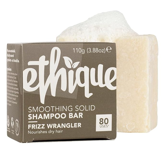 Ethique Frizz Wrangler - Smoothing Solid Shampoo Bar for Dry & Damaged Hair - Vegan, Eco-Friendly, Plastic-Free, Cruelty-Free, 3.88 oz(Pack of 1)-FemmiqueWomen