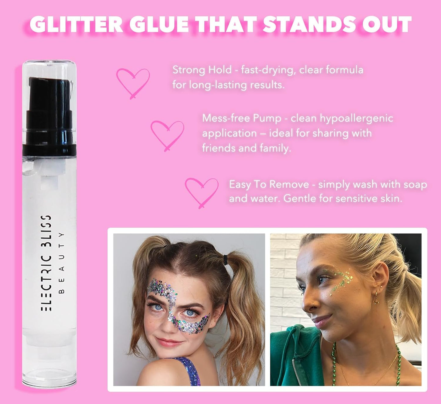 10 ML Quick Dry - Cosmetic Glitter Glue - Electric Bliss Beauty - Face & Body Chunky Glitter Glue Adhesive Body Cosmetic Makeup-FemmiqueWomen