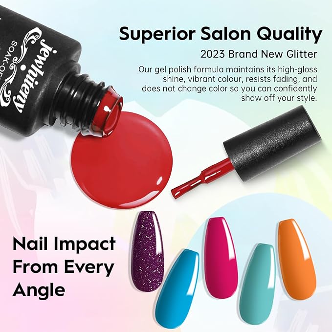 JEWHITENY 14 Colors Poly Gel Nail Kit 27 Colors Gel Nail Polish Kit With U V Light All In One Nail Art Starter Kit Suitable For All Seasons-FemmiqueWomen