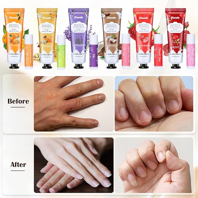 36 Set Thank You Gifts for Employee Hand Cream and Lip Balm Bulk Set with Organza Bag Thank You Card Hand Lotion Appreciation Gift Set for Women Men Coworkers Volunteer-FemmiqueWomen
