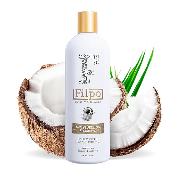 FILPO Coconut Milk Moisturizing Shampoo - Sulfate Free with Coconut Oil and Argan Oil, Clarifying for Natural and Curly Hair Care-FemmiqueWomen