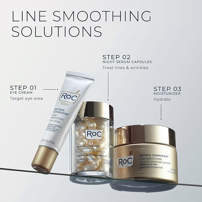 RoC Retinol Correxion Max Hydration Anti-Aging Daily Face Moisturizer with Hyaluronic Acid, Fragrance-Free, Oil Free Skin Care, 1.7 Ounces (Packaging May Vary)-FemmiqueWomen