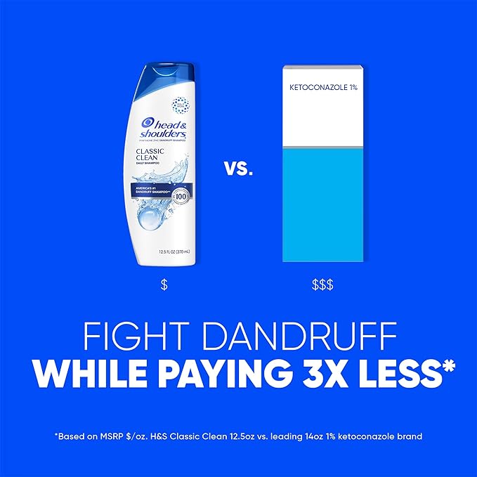 Head & Shoulders Classic Clean Dandruff Shampoo Twin Pack, Anti-Dandruff Daily Use, Paraben-Free, Color-Safe, 32.1 Fl Oz Each (Set of 2)-FemmiqueWomen