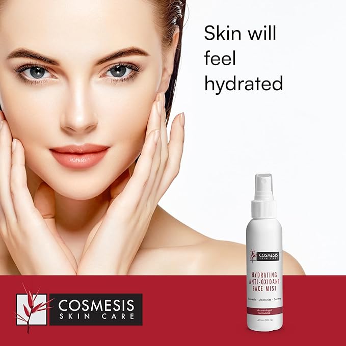 Cosmesis Hydrating Anti-Oxidant Face Mist - Refresh, Moisturize & Soothe Dry Skin, Tea Blend & Vitamins A/D - 4 fl oz-FemmiqueWomen