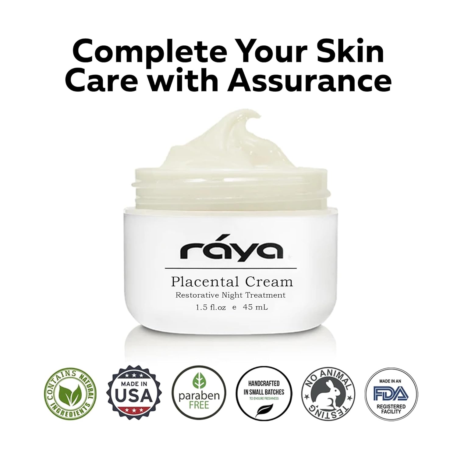 Raya SPA Placental Cream | Restorative Night Cream | Intensive Anti-Aging & Firming Face Moisturizer | Wrinkle Repair Facial Creme for Renewed Tone & Beauty Sleep - Skin Care Essentials-FemmiqueWomen