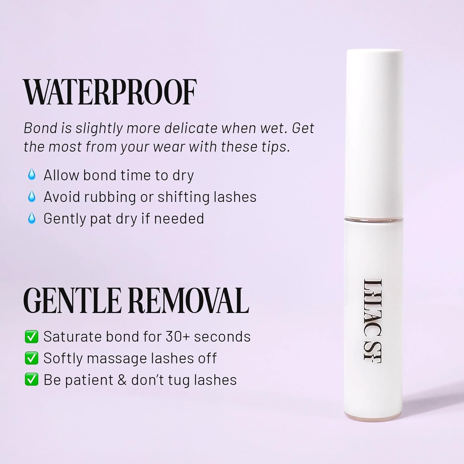 Lilac St - Eternal Bond (Clear) - Lash Cluster Glue - Quick Dry Formula - Mini Mascara Wand Applicator - Strong & Flexible Hold - Waterproof - Sensitive Eyes Safe - Cruelty Free, Vegan, Women Founded-FemmiqueWomen