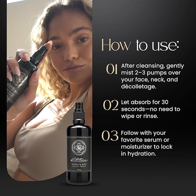 Alitura Angel's Mist Facial Toner – Hydrating & Revitalizing Face Spray with 97% Organic Ingredients – Refreshes, Tightens & Balances for All Skin Types – 100ml-FemmiqueWomen