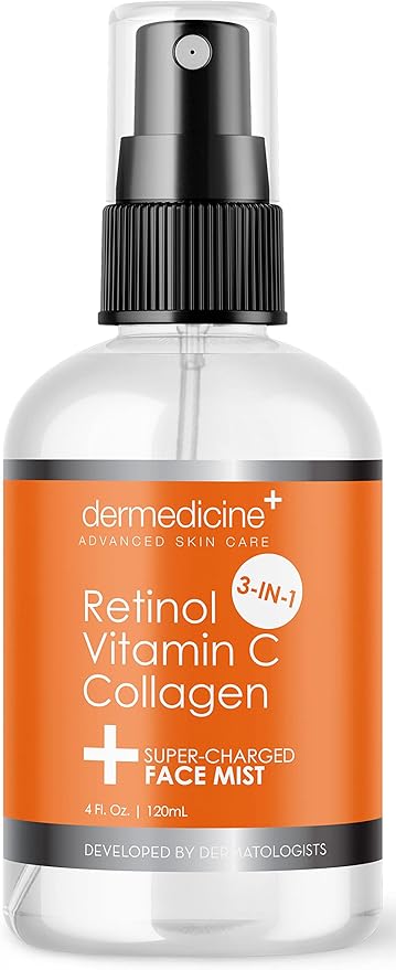 3 in 1 Super-Charged Anti-Aging Face Mist w/Retinol, Vitamin C + Collagen | Hydrates, Refreshes & Brightens for a More Glowing Complexion | 4 fl oz, 120 ml-FemmiqueWomen