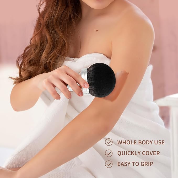 docolor Extra Large Body Makeup Brush For Self Tanner, 3 Inch Width Self Tanning Brush Kabuki Brush, Soft synthetic hair, for Foundation, self-tanners, bronzer, sun blocks, powder, For Face and Body-FemmiqueWomen