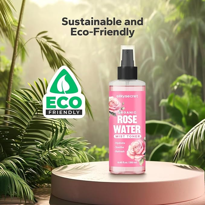 Organic Rose Water Spray (8.45 Fl Oz), Rosewater Spray for Face & Hair, Rose Water for Skin Care-FemmiqueWomen