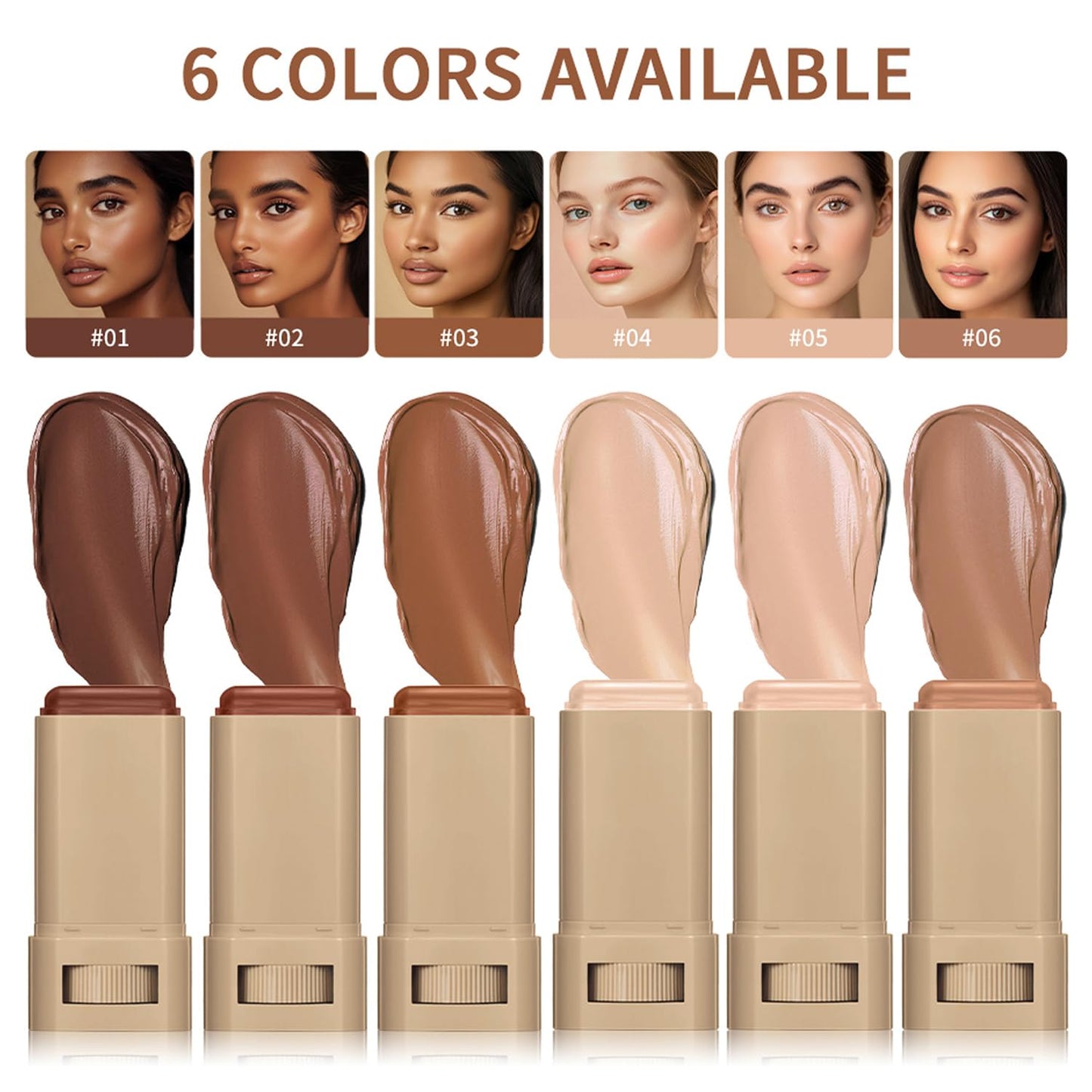2PCS Foundation Stick Beauty Balm Serum Boosted Skin Tint, Solid Tinted Moisturizing Serum Contour Stick, Natural Fit, Moisturizing & Concealing Foundation Sticks (#02)-FemmiqueWomen