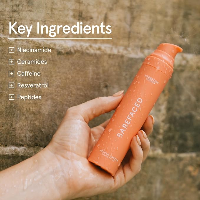 Barefaced Hydrating Lotion 1.7 Fl Oz - Oil Free, Lightweight Moisturizer with Niacinamide, Hyaluronic Acid & Ceramides - Anti-Aging, Calms Redness, and Improves Skin-FemmiqueWomen