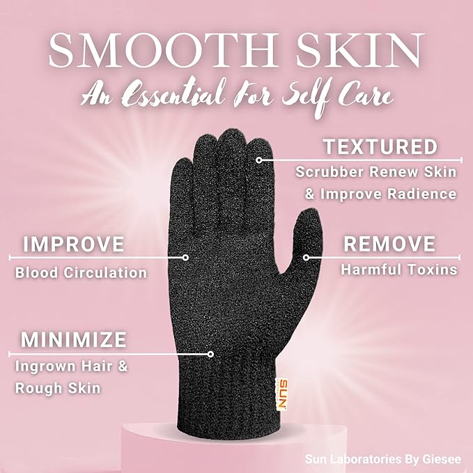 Sun Laboratories By Giesee Exfoliating Body Glove and Tan Removal Mitt, Self Tan Remover, Exfoliating Glove, Deep Exfoliating Body Scrubber, Tanning Mitt, Fake Tan Remover, Body Exfoliator Glove