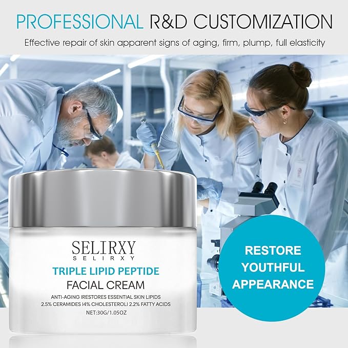 Nodfens Triple Lipid Peptide Cream for Anti-Aging - Restores & Repairs Mature Skin for Radiant, Smooth Complexion - Advanced Strength Recovery Face Moisturizer Cream-FemmiqueWomen