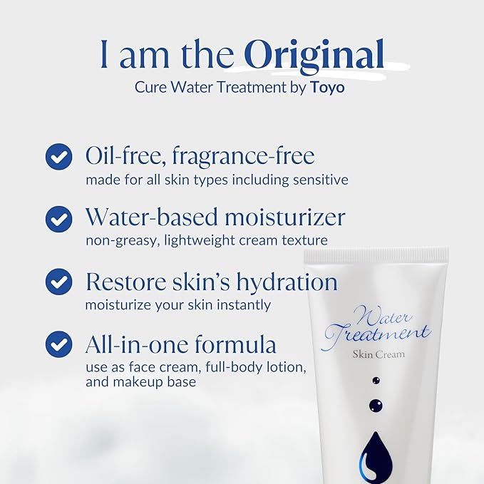 Cure by Toyo | Water Treatment Oil-Free Moisturizer | Face Cream and Body Lotion | Non-Greasy | Sensitive & Dry Skin | 3.5 Ounce-FemmiqueWomen