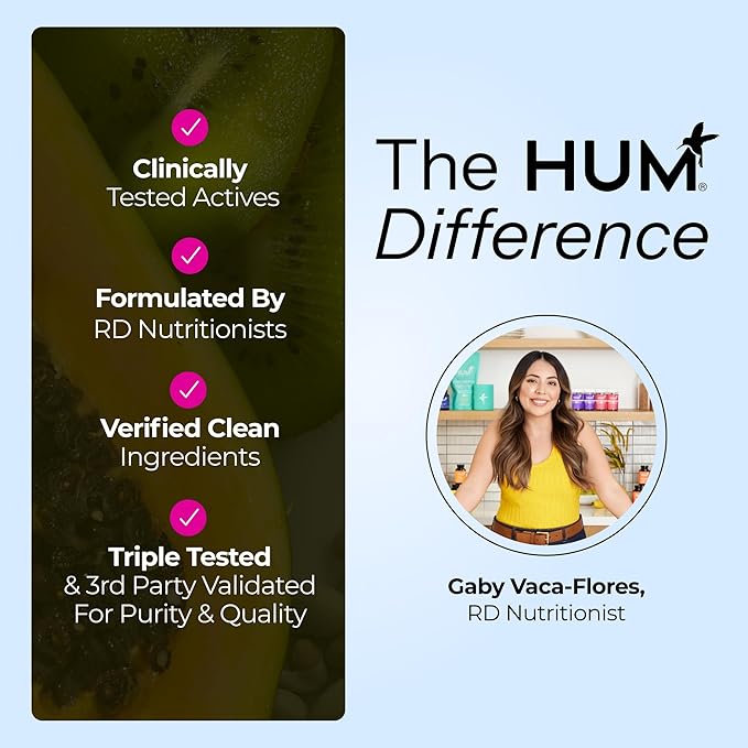 HUM Collagen Love Skin Supplement - Collagen Peptides w/Hyaluronic Acid & Vitamin C, Supports Firm Skin & Helps Minimize Signs of Aging - Supplements for Women and Men (90-Count)-FemmiqueWomen