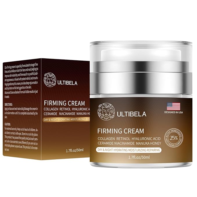 Tighten and Lift Neck Cream, Deep Hydration Neck Firming Cream with Retinol, Collagen & Honey Anti-Aging & Wrinkle Moisturizer for Face, Neck & Décolleté Women & Men 1.7 Fl Oz-FemmiqueWomen