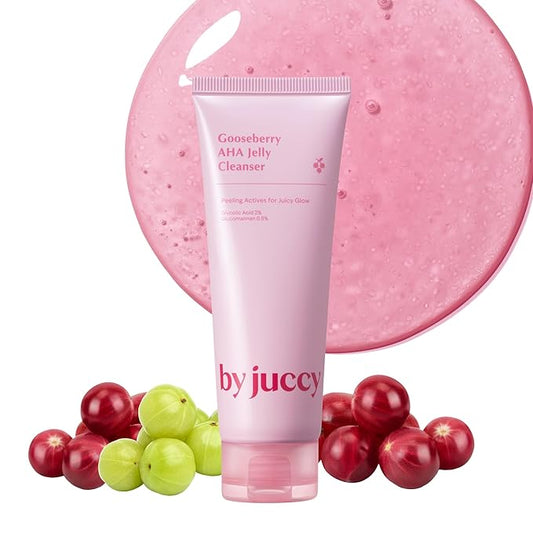 By Juccy Gooseberry AHA Jelly Cleanser | Gentle & Hydrating | Low PH | Glycolic Acid, Indian Gooseberry, Sea Buckthorn | Exfoliates Dead Skin CellsㅣKorean Face Wash | Korean Skin Care | 4.05 Fl.oz-FemmiqueWomen